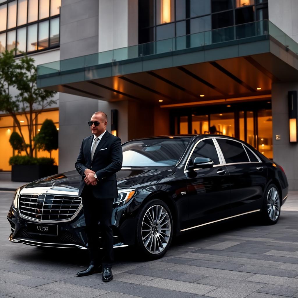 Andrés Morales con Mercedes Maybach